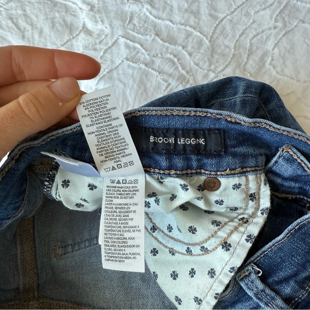 Lucky Brand Brooke Leggings Dark Blue Skinny Jeans Dark Wash Ankle Distressed - Picture 8 of 11
